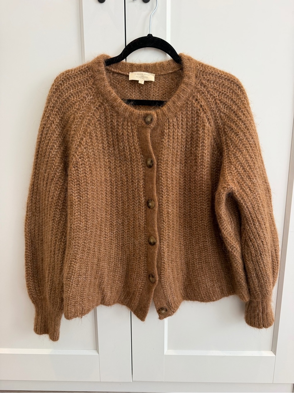 Sézane Alpaca Wool Cardigan – Camel Brown – Size M